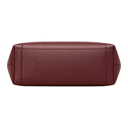 BagRadiance Burgundy Scarf Faux Leather Tote Handbag