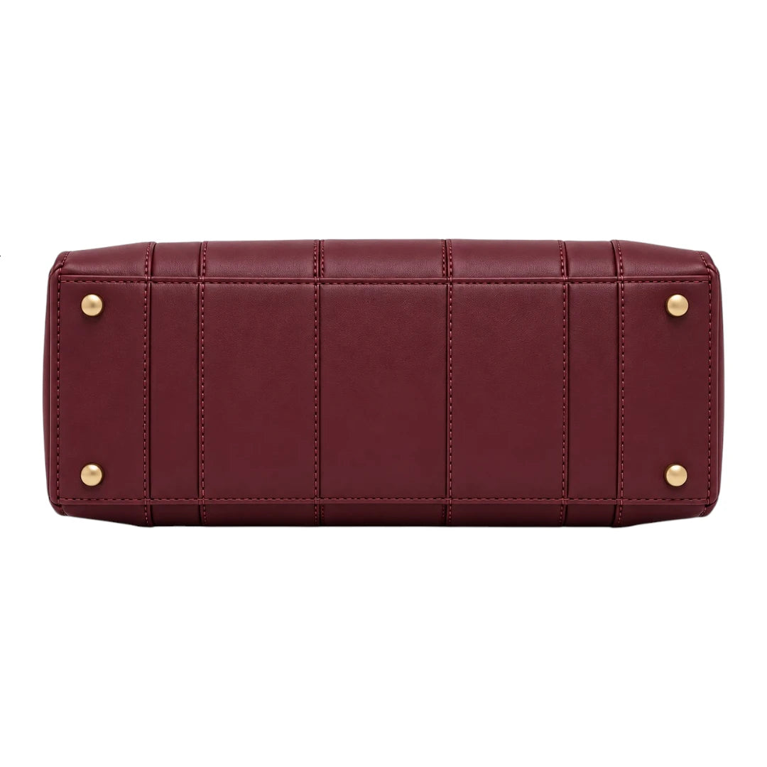 BagRadiance Merlot Panel Faux Leather Tote Handbag