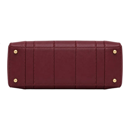 BagRadiance Merlot Panel Faux Leather Tote Handbag