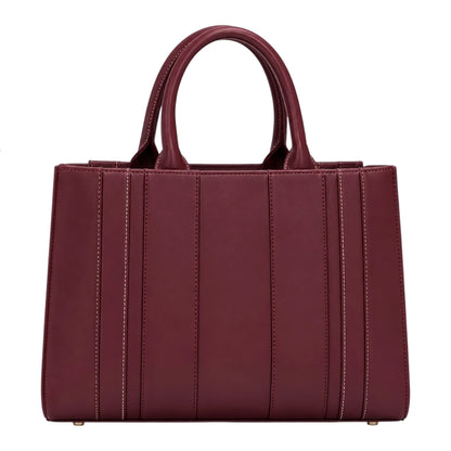 BagRadiance Merlot Panel Faux Leather Tote Handbag