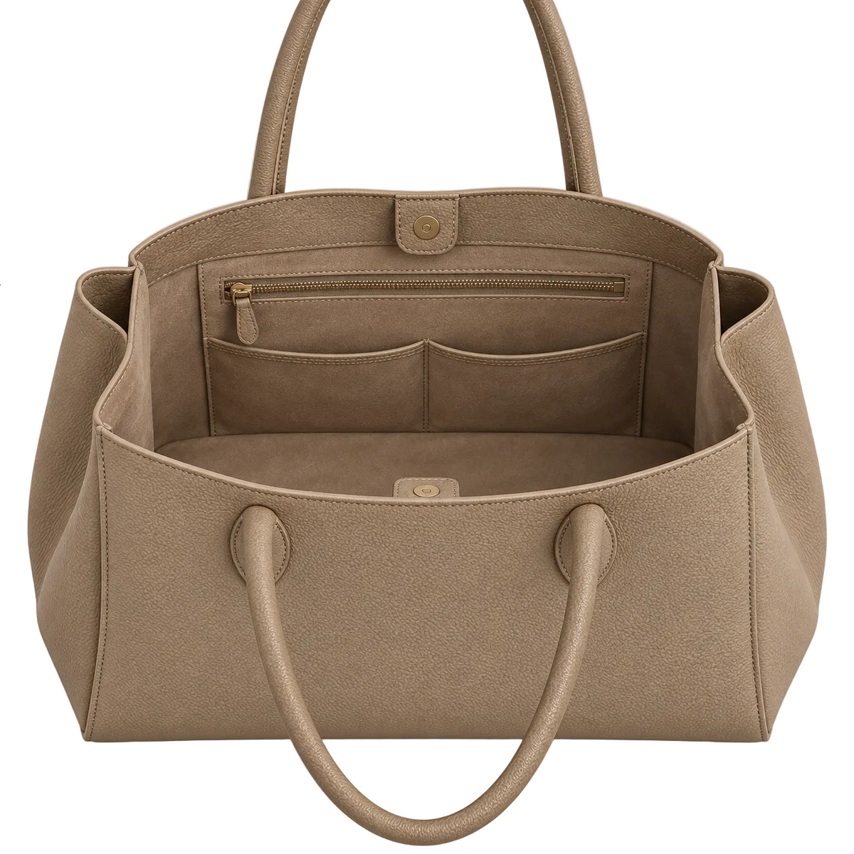BagRadiance Sandstone Soft Faux Leather Tote Handbag