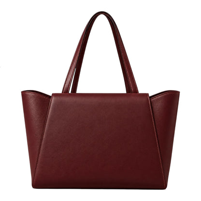 BagRadiance Wine Zip Faux Leather Tote Handbag